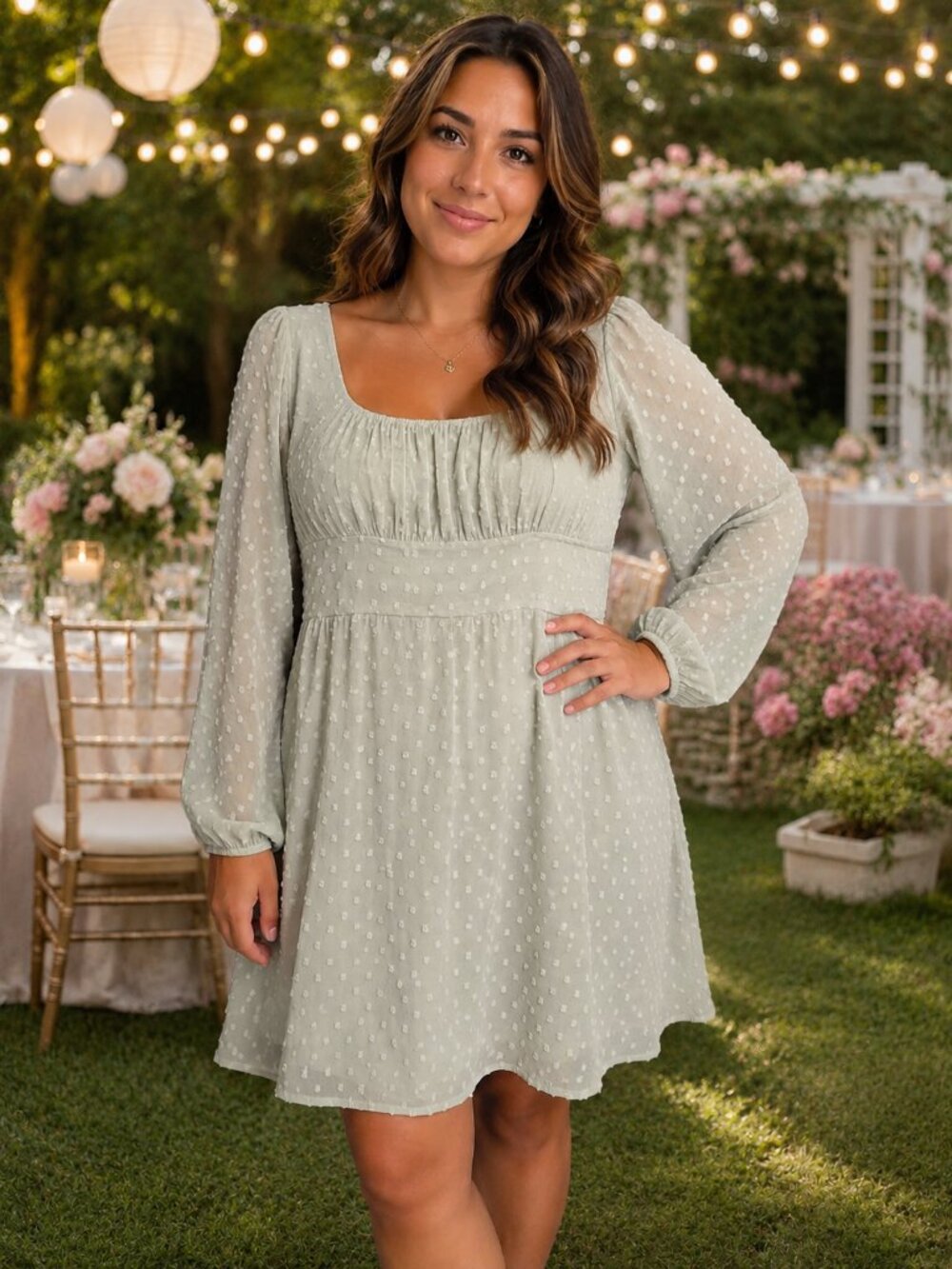 Medium Light Sage Green Dress by 12CRAZY
